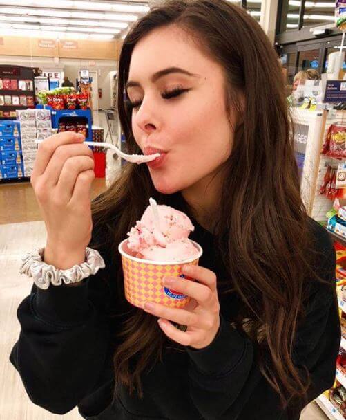 Lauren Gibson with her ice-cream.
